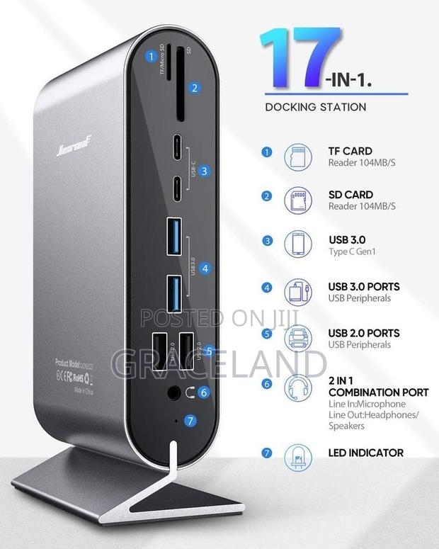 This Original Hiearcool Triple Display 17in1 Docking Station Tower · Photo 3