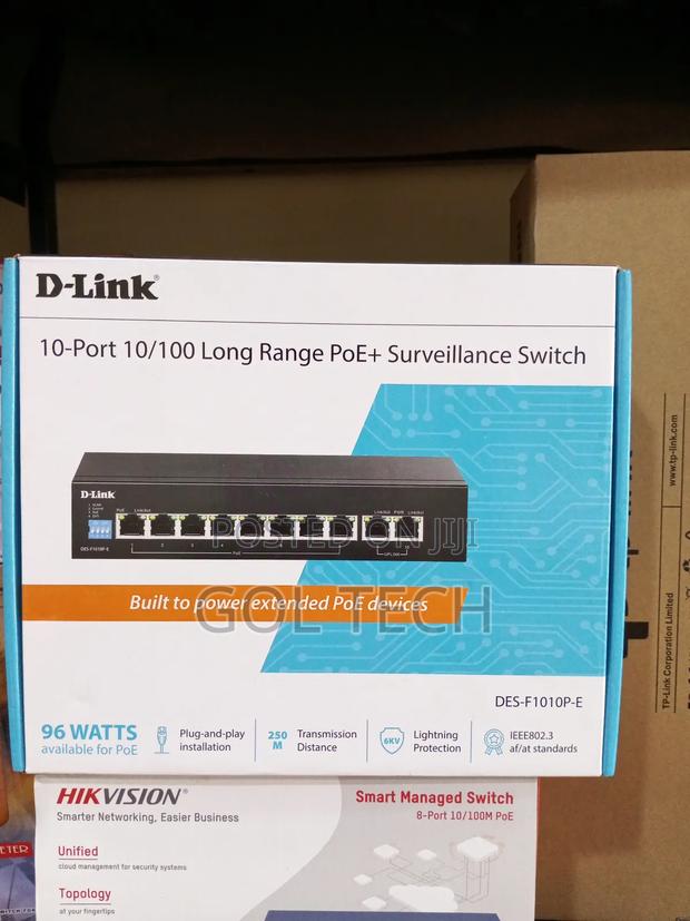 10-port 10/100 Long Range Poe+ Surveillance Switch Des-f1010p-e · Photo 3