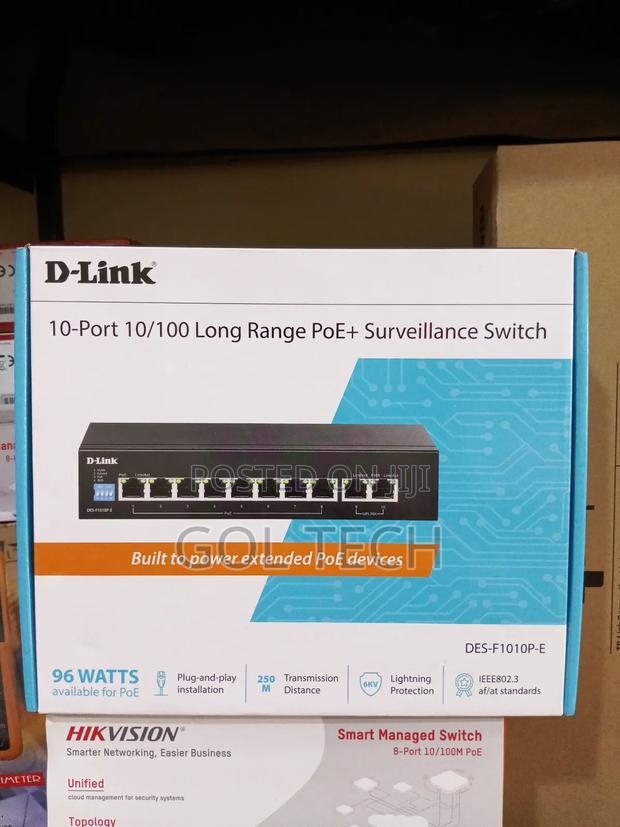 10-port 10/100 Long Range Poe+ Surveillance Switch Des-f1010p-e · Photo 4