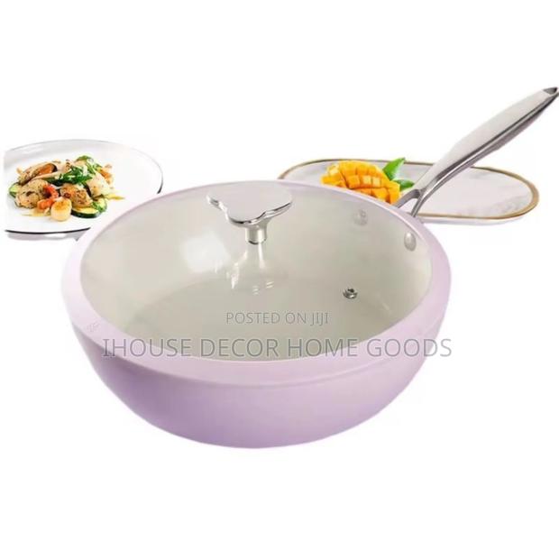 28cm Cast Iron Ceramic Coated Wok Pan photo 2