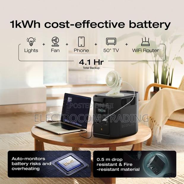 Ecoflow Delta 2 Black (E980), 980wh, 500w, Power Station photo 7