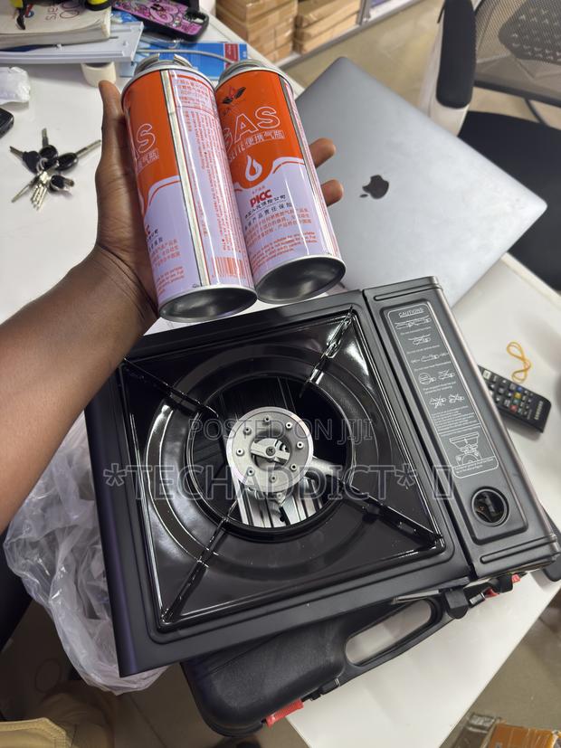 Portable Gas Stove With Two Gas Cans
