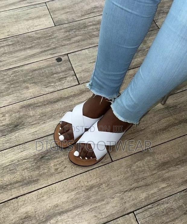 White Crossed Ladies Slippers · Photo 4