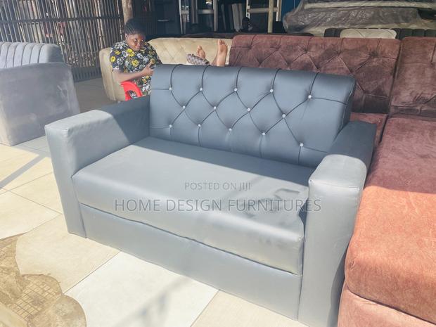 Black Leather 2 in 1 Sofa