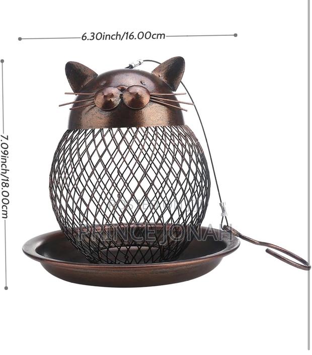Bird Feeders Hanging Squirrel Proof Hanging Bird Feeder Cat Shape photo 3