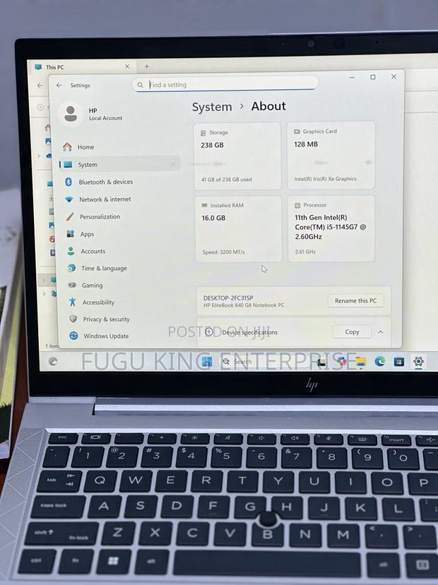 Laptop HP EliteBook 840 G8 16GB Intel Core I5 SSD 512GB photo 3