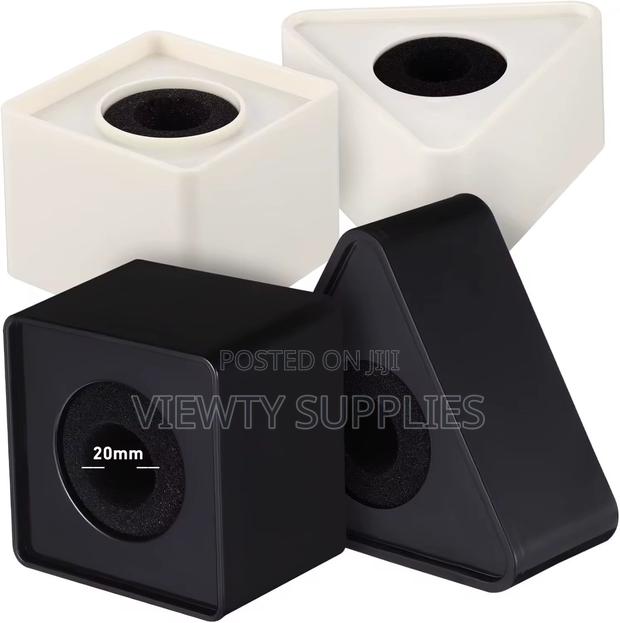 Cube / Triangular Shaped Interview Microphone Flag Station Logo Box photo 2