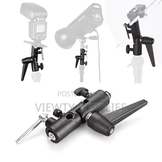 H-Type Swivel Tilt Metal Umbrella Softbox Holder Flash Bracket Adapter photo 3