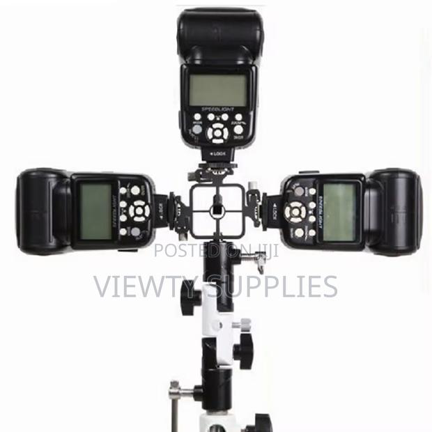 Multi-Functional 3-Head Hot Shoe Adapter Extension Bracket Mount photo 3