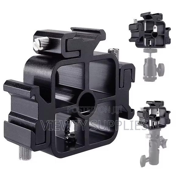 Multi-Functional 3-Head Hot Shoe Adapter Extension Bracket Mount photo 2