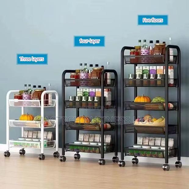5-Tier Matte Metal Rolling Utility Cart · Photo 3