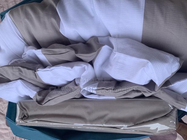 7-piece 300tc Pure Cotton Solid & Waffle Design King Size Duvet Set photo 2