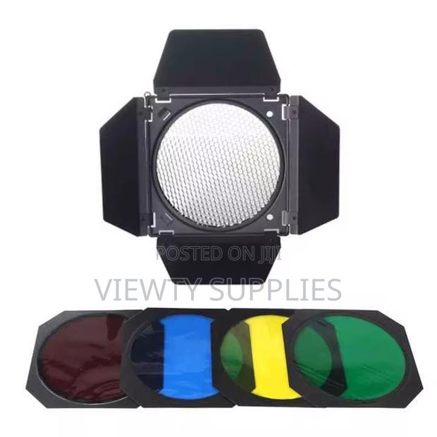 Universal Barn Door + Honeycomb Grid + 4 Color Filter for Studio photo 7