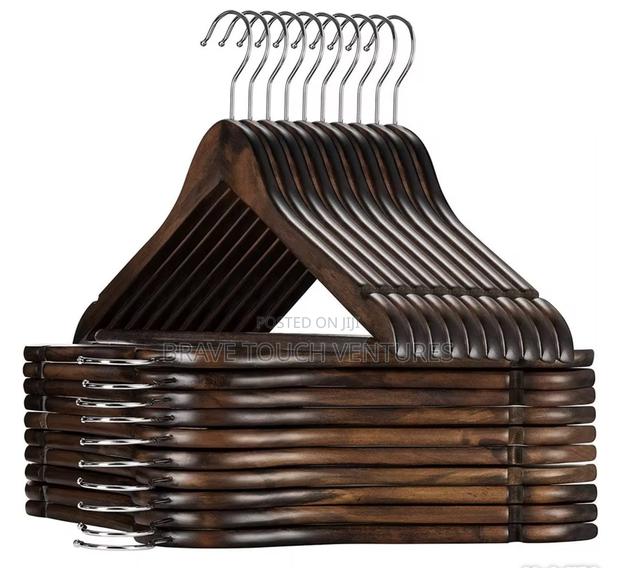 5 Pieces Wooden Coat/Suit Hanger - Dark Brown · Photo 4