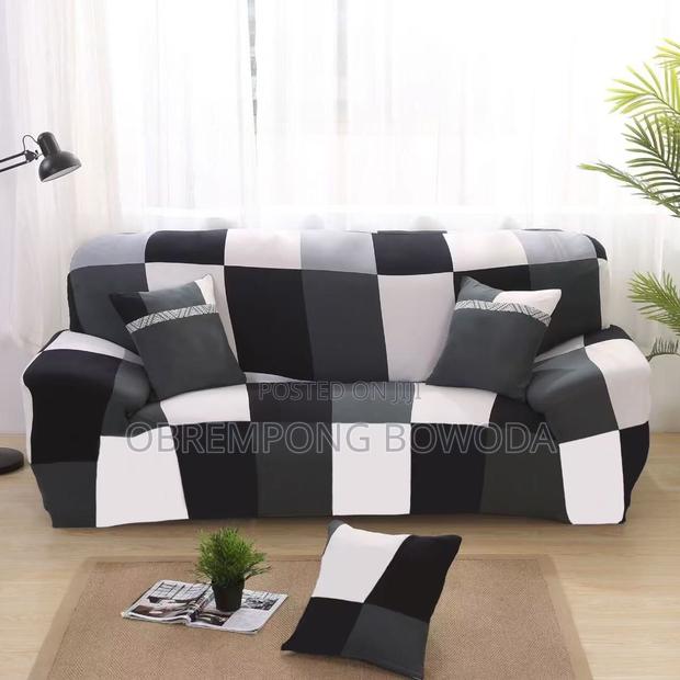 White and Black Sofa Covers 2 In1