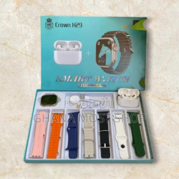Crown H29 Smart Watch With Airpod 7+1 in Box(8644)