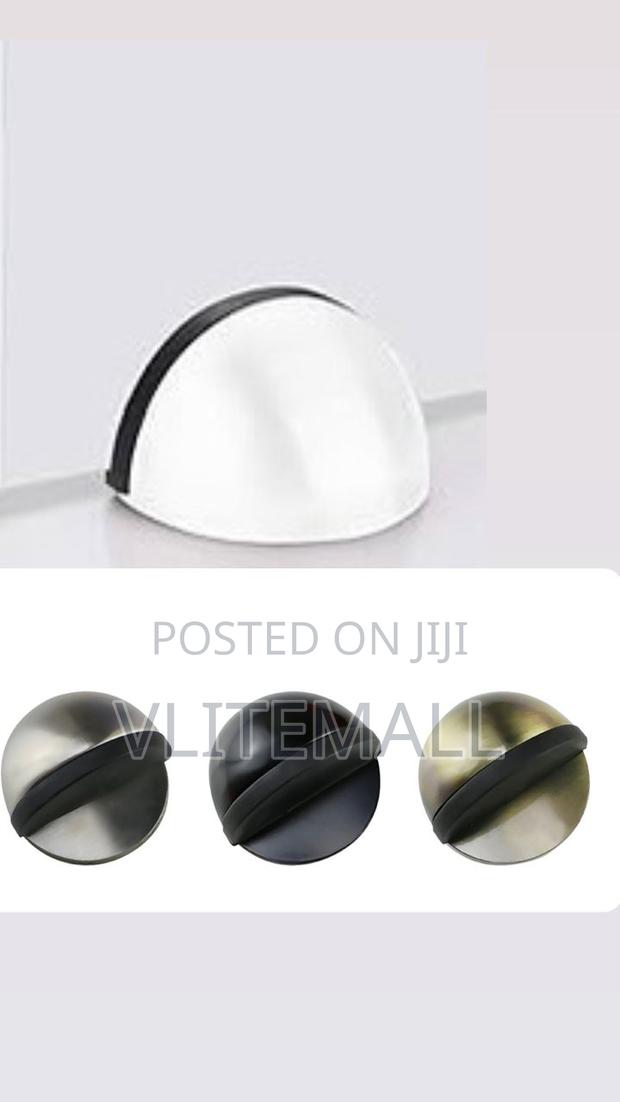 Pair Of Half Moon Door Stopper - Black, White Chrome · Photo 2