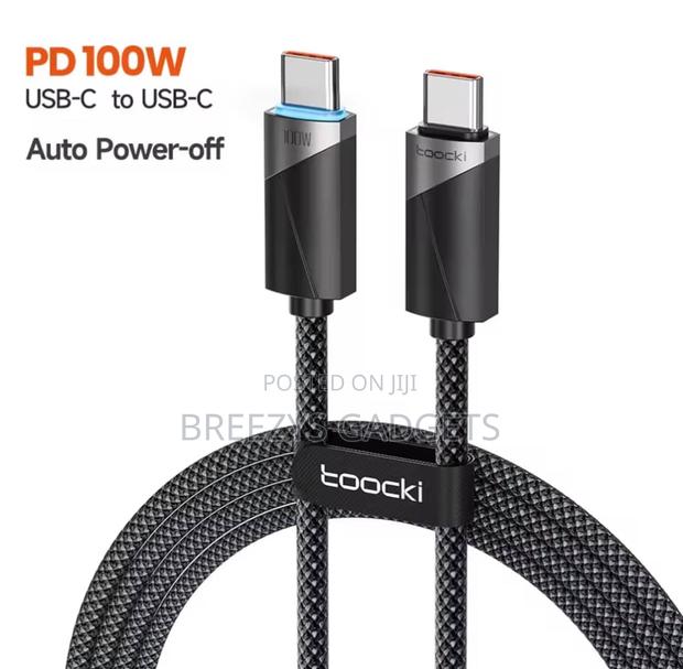 Toocki 100w Cable Type C to Type C Fast Charging Qc4.0 Smart Power-Off photo 2
