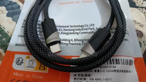 Toocki 100w Cable Type C to Type C Fast Charging Qc4.0 Smart Power-Off photo 4