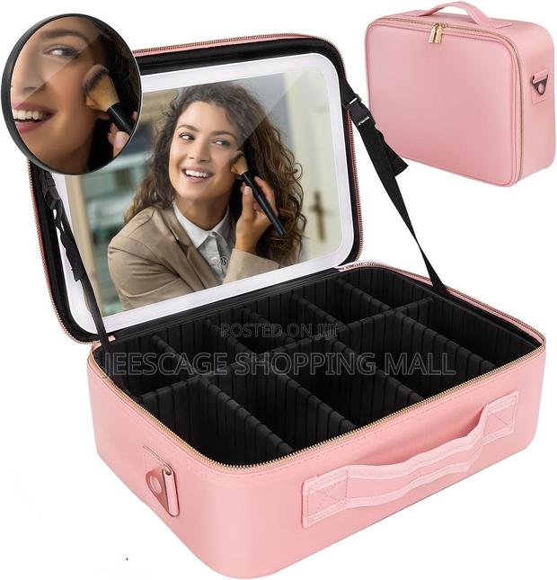 Light Up Mirror Cosmetics, Organizer Makeup Case Bag