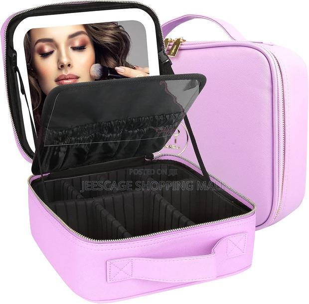 Light Up Mirror Cosmetics, Organizer Makeup Case Bag