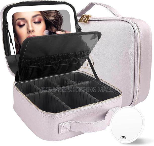 Light Up Mirror Cosmetics, Organizer Makeup Case Bag