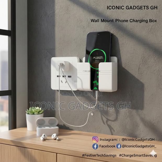 Universal Wall-Mount Phone Charging Holder