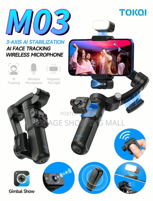 Smart Tokqi M02 3-axis Gimbal Stabilizer For Smartphones.