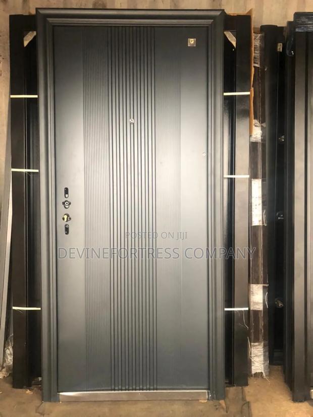 High Polish Security Door Gray Single Door Paladin
