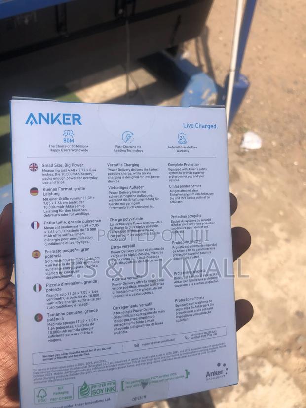 Anker Power Bank 10,000 Mah Pocket Size in Stock photo 4