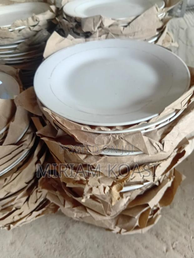 White Ceramic Side Plates: Rent