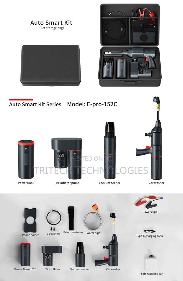 6-in-1 Tesla Jump Starter Kit With 100w Pressure Washer 19000p photo 3