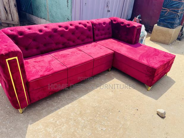 Wine Material L-Shaped Sofa