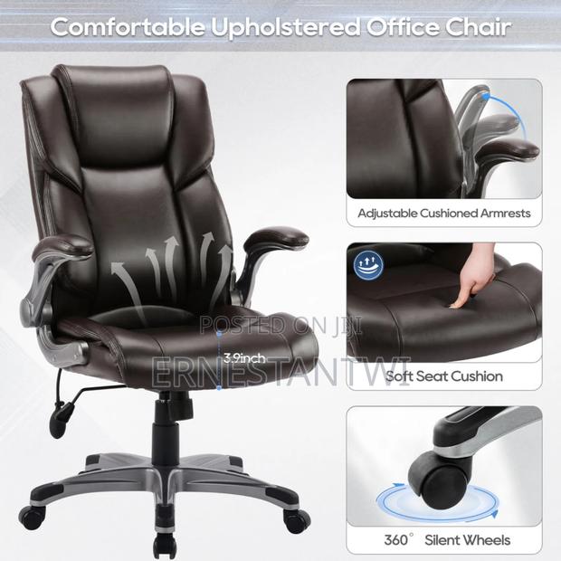 Ergonomic Home Office Leather Chair With Folding From Colamy, Uk
