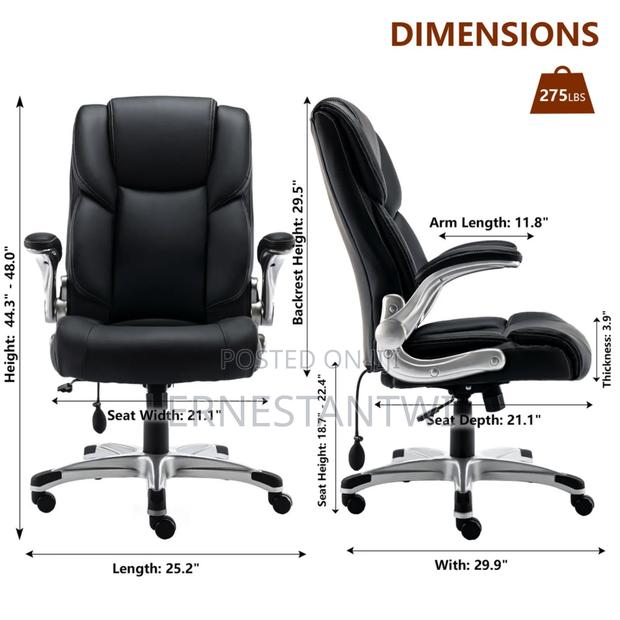 Ergonomic Home Office Leather Chair With Folding From Colamy, Uk photo 7