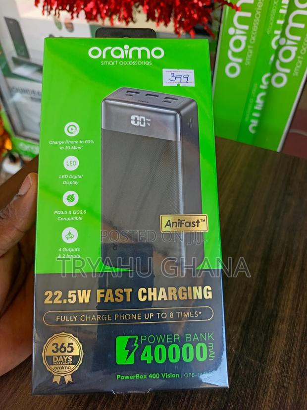 Oraimo Power Bank 40000mah (Opb – 7400q Charger For Phones & Tablets