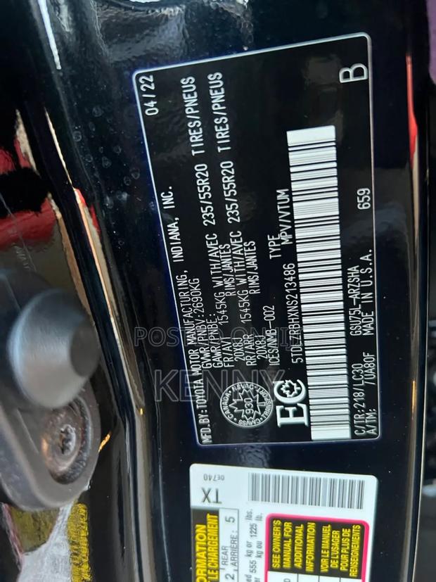 Toyota Highlander 2022 Black