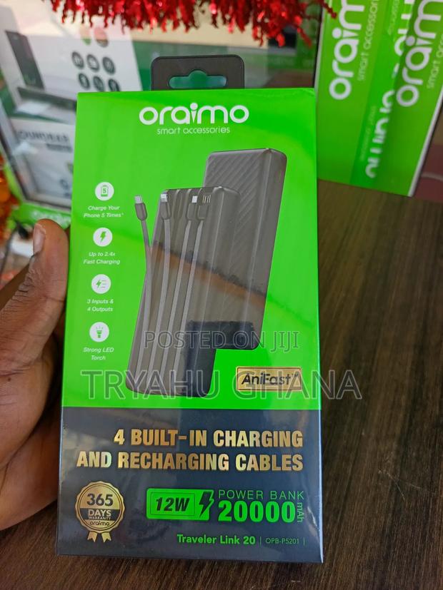 Oraimo 20000mah Power Bank (Opb-5201) Adapter For Everyday Convenience photo 2