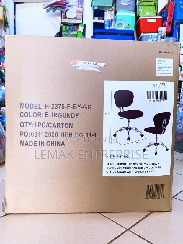 Flash Furniture Beverly Mid-Back Burgundy Mesh Swivel Office Chair