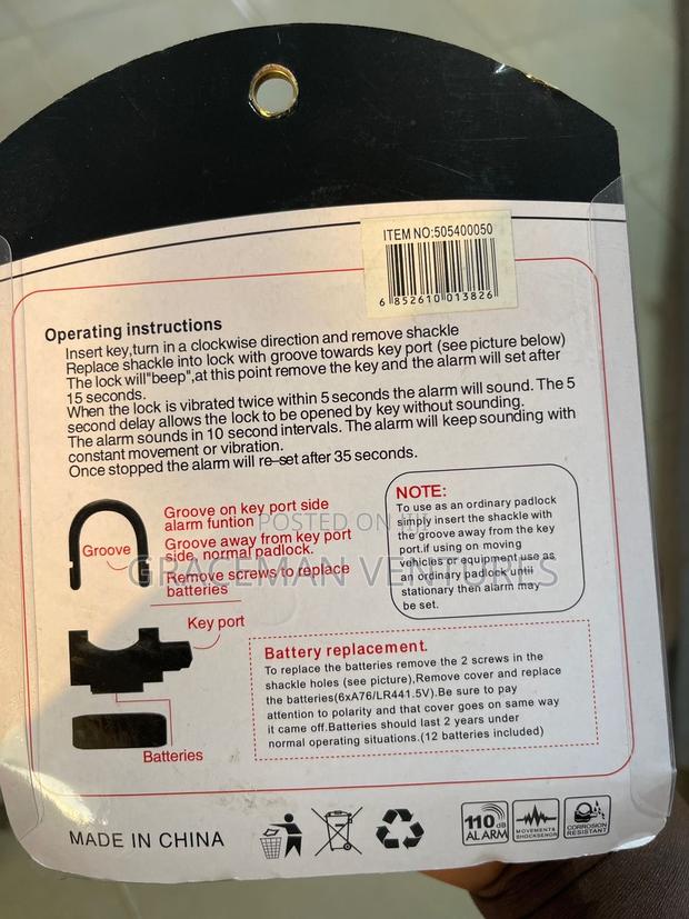 Alarm Padlock for Shops and Homes photo 5