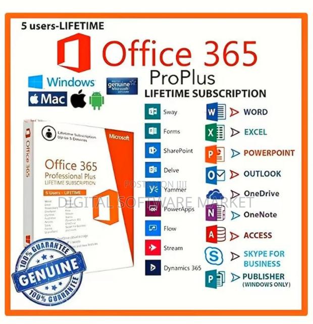 Microsoft Office 365 Lifetime Subscription( Five Users )