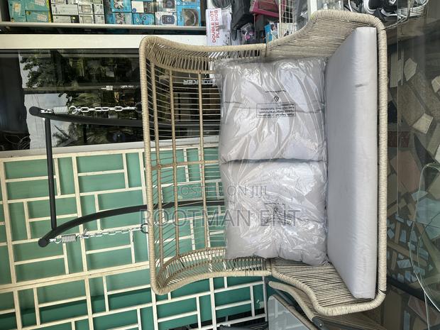 Luxury Outdoor Swing Chair With Stand – 2-Seater Rattan Style photo 3