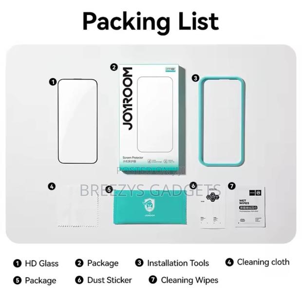 Joyroom 3/2/1pcs Hd Glass for iPhone 17 16 15 Pro Max Screen Protector photo 6