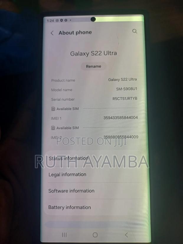 Samsung Galaxy S22 Ultra 128 GB Black