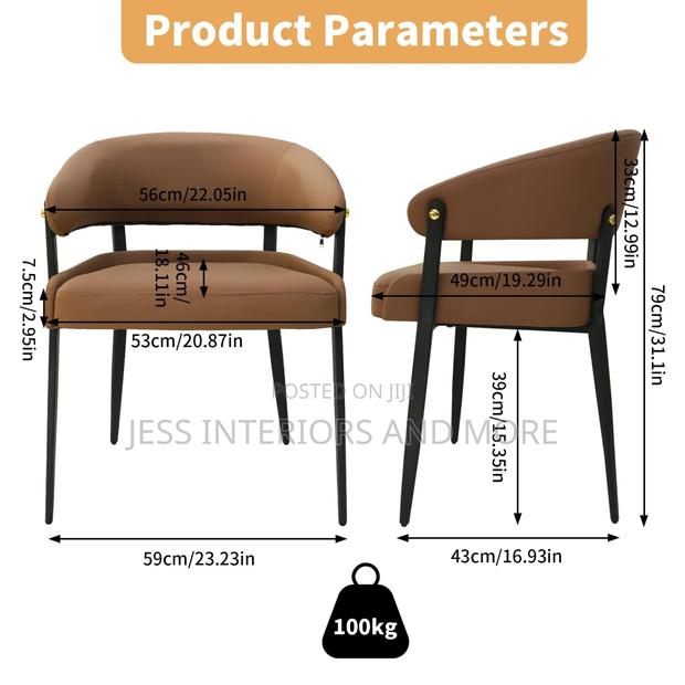 Leather Dining Chair Set of 2 photo 2