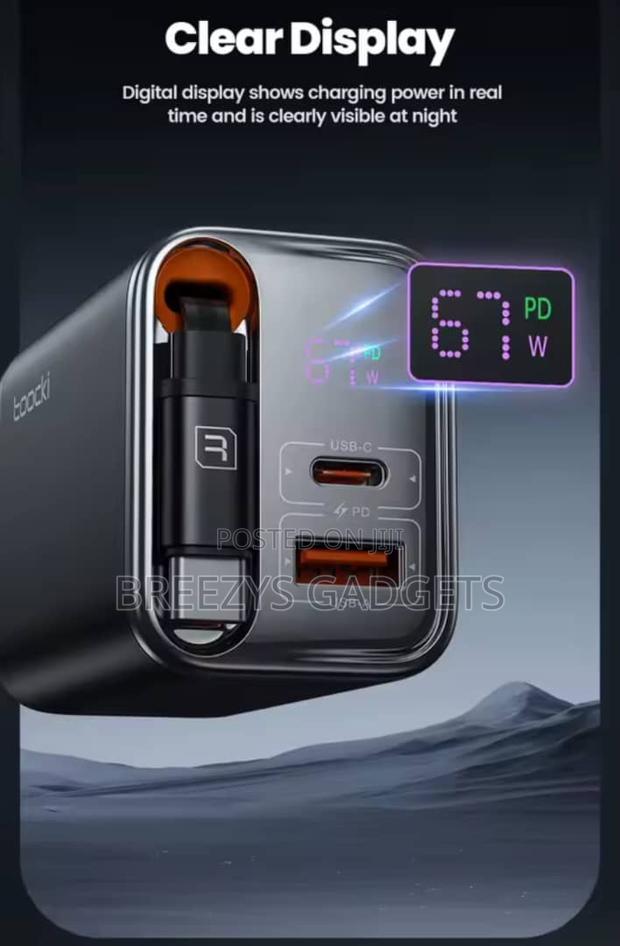 Toocki 67w Gan Usb C Charger With Retractable Type C Cable photo 13