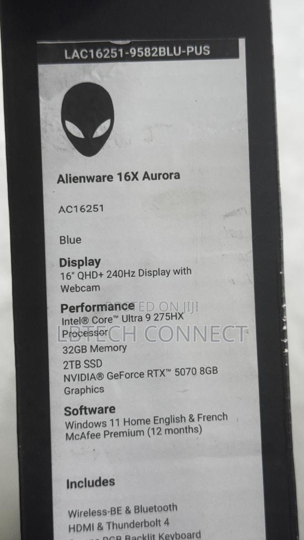 New Laptop Dell Alienware 16X Aurora 32GB Intel Core Ultra 9 SSD 2T photo 4
