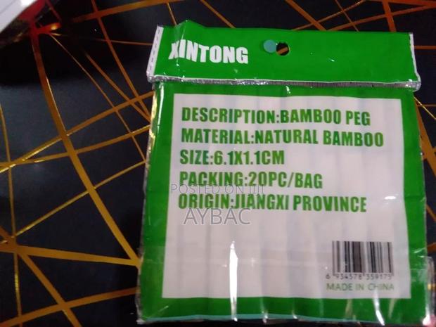 Bamboo Clothes Pegs – 20 Pieces, Natural Bamboo photo 2