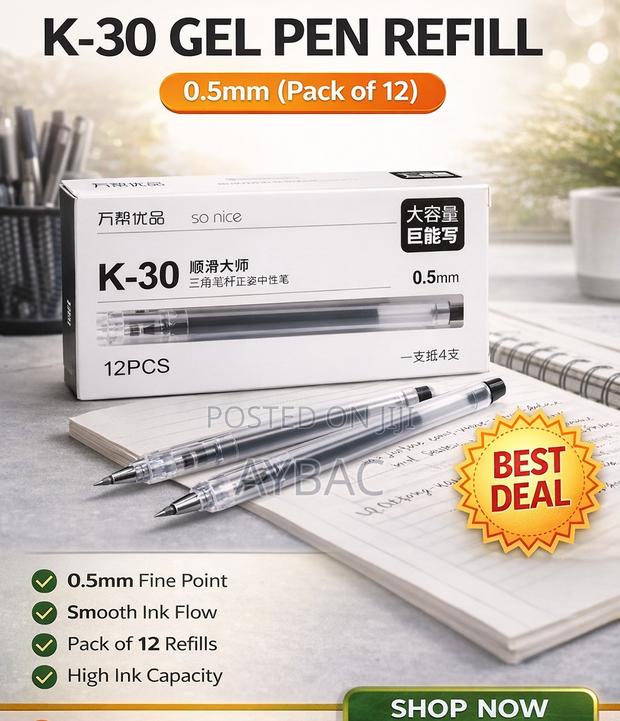 K-30 Gel Pen Refill – 0.5mm (Pack Of 12)