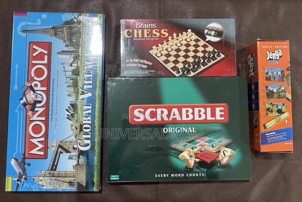 Monopoly, Chess, Scrabble and Jenga Game